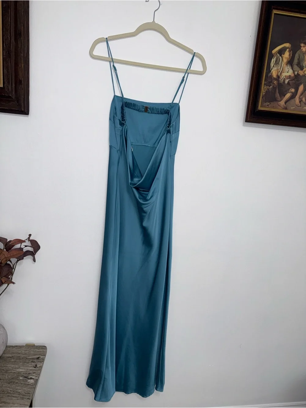 Abercrombie & Fitch Teal Satin Slip Maxi Dress